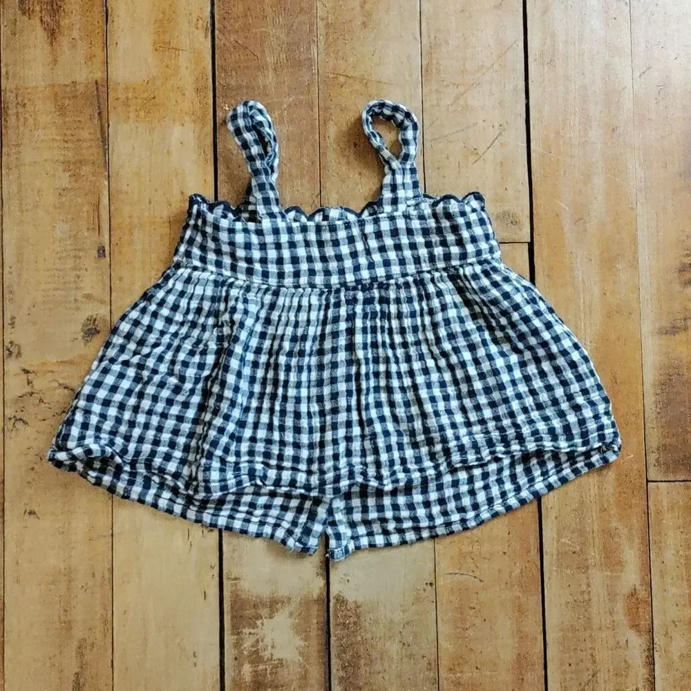 Old Navy Tank Top 2T Blue Gingham Cotton Spring Summer Boho
